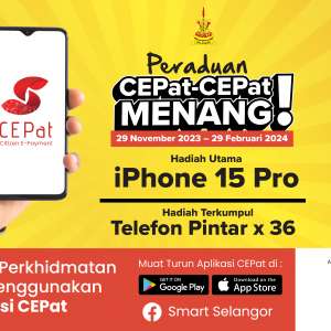 Bayar perkhidmatan PBT di CEPat, peluang menangi iPhone 15 Pro